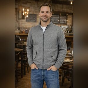 Polo Ralph Lauren Gray Classic Lined Full Zip Jacket Size L